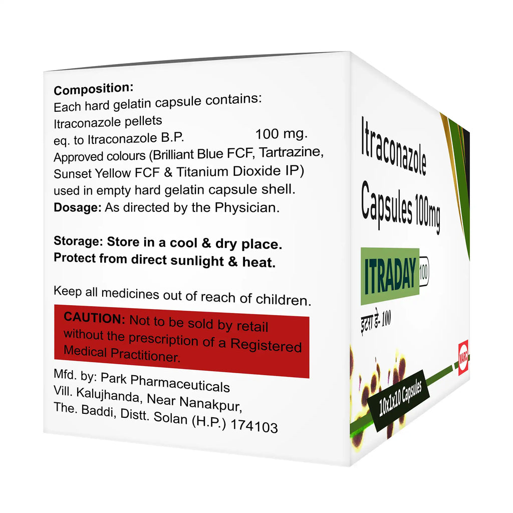 Itraday-100 Itraconazole Tablet – Fungal Infection Treatment for Skin, Nail & Body