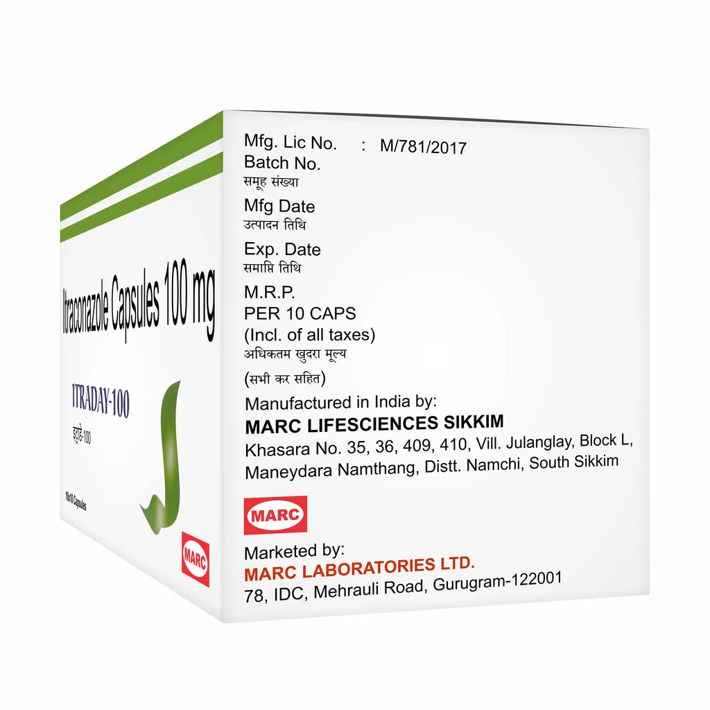 Itraday-100 Itraconazole Tablet – Fungal Infection Treatment for Skin, Nail & Body