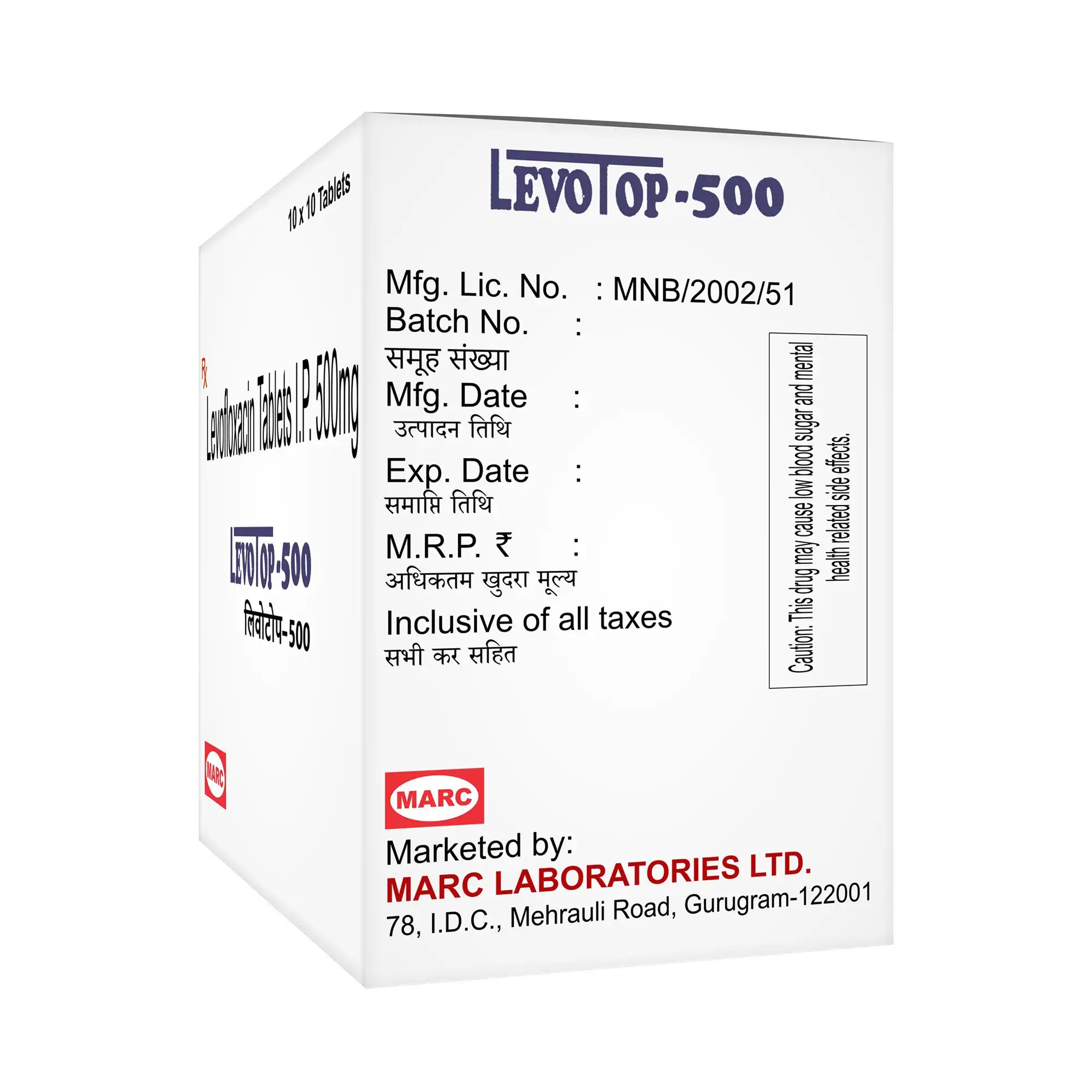 Levotop-500 Levofloxacin Tablet – Respiratory, UTI & Skin Bacterial Infection Treatment