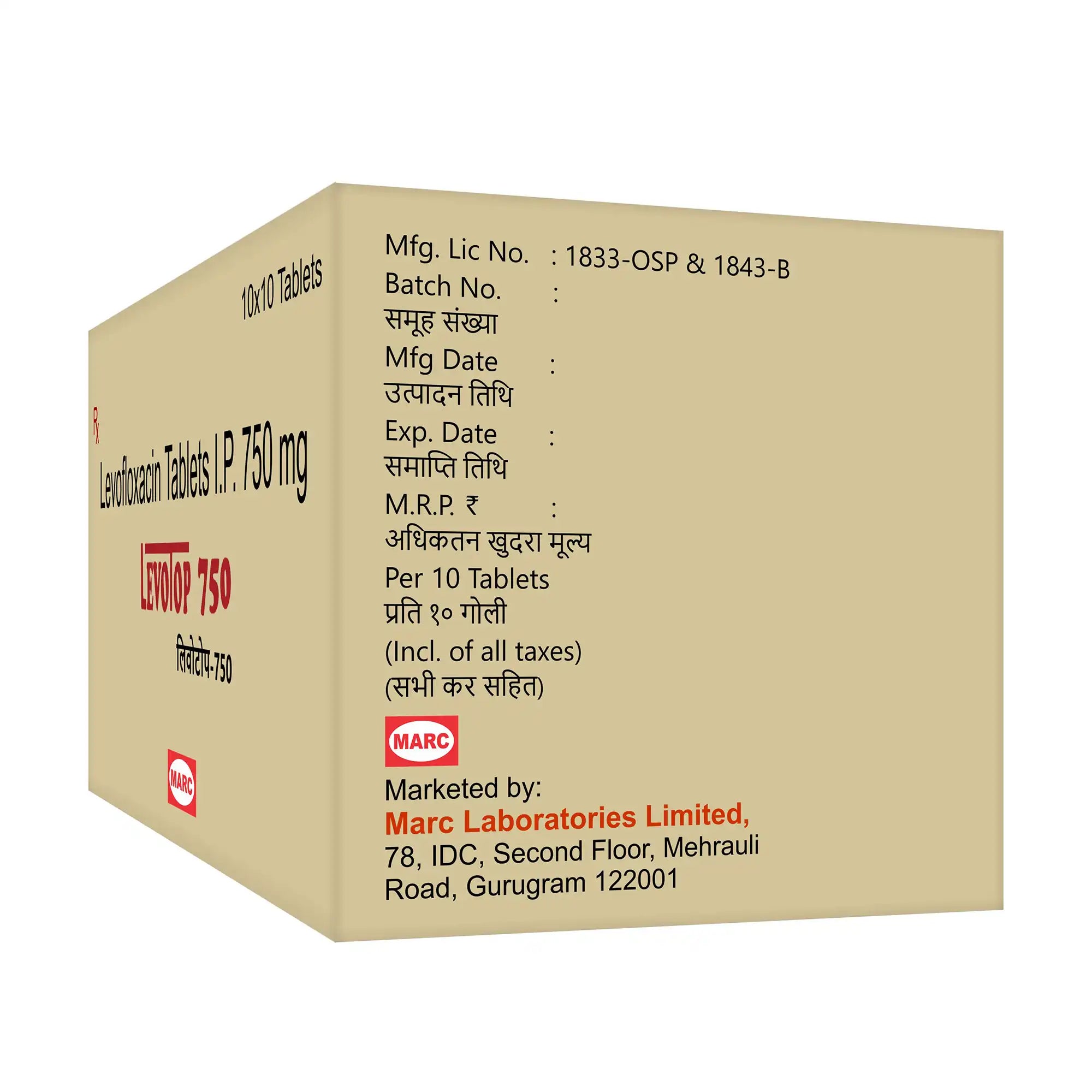 Levotop-750 Levofloxacin 750mg Tablet – Severe Respiratory & Urinary Bacterial Infection
