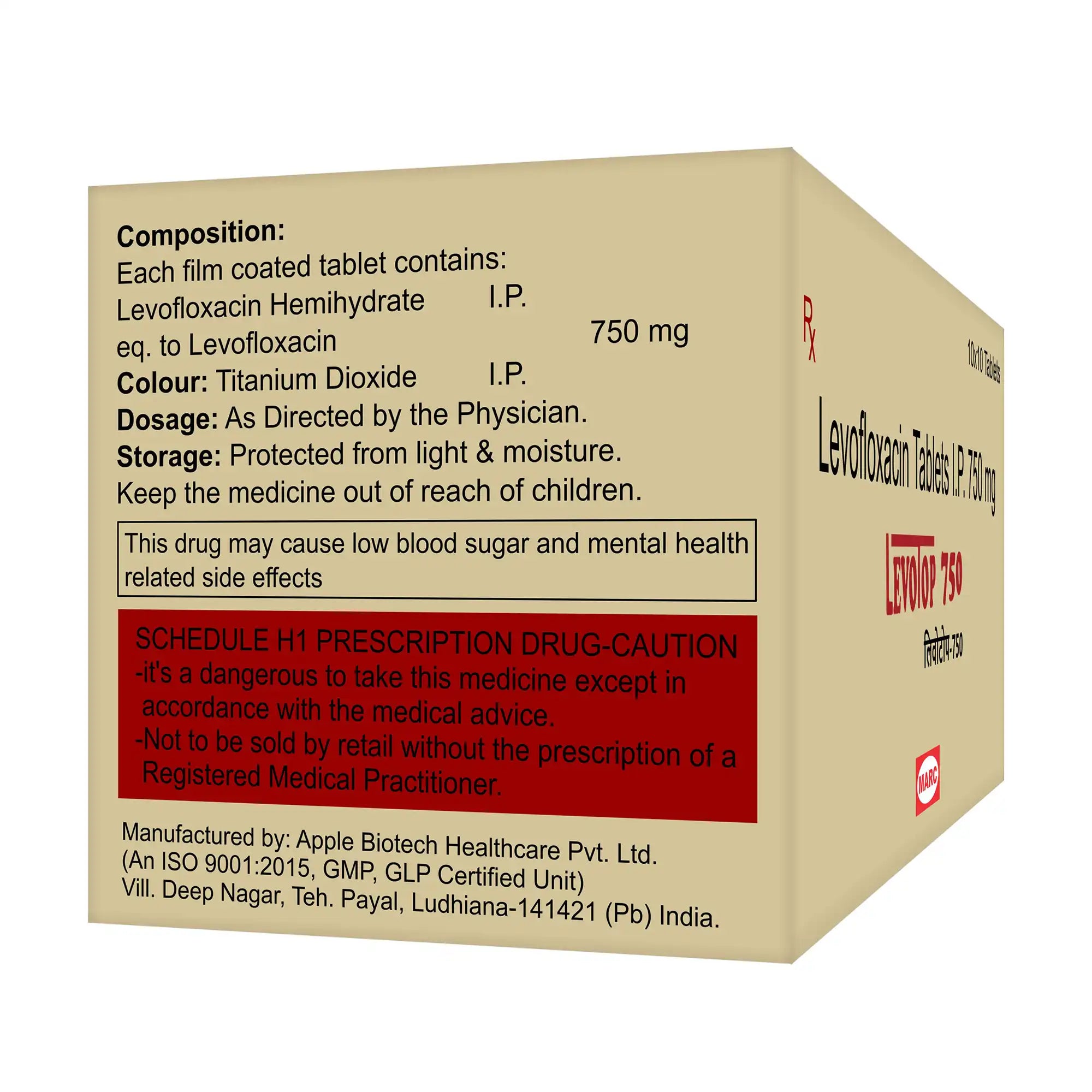 Levotop-750 Levofloxacin 750mg Tablet – Severe Respiratory & Urinary Bacterial Infection