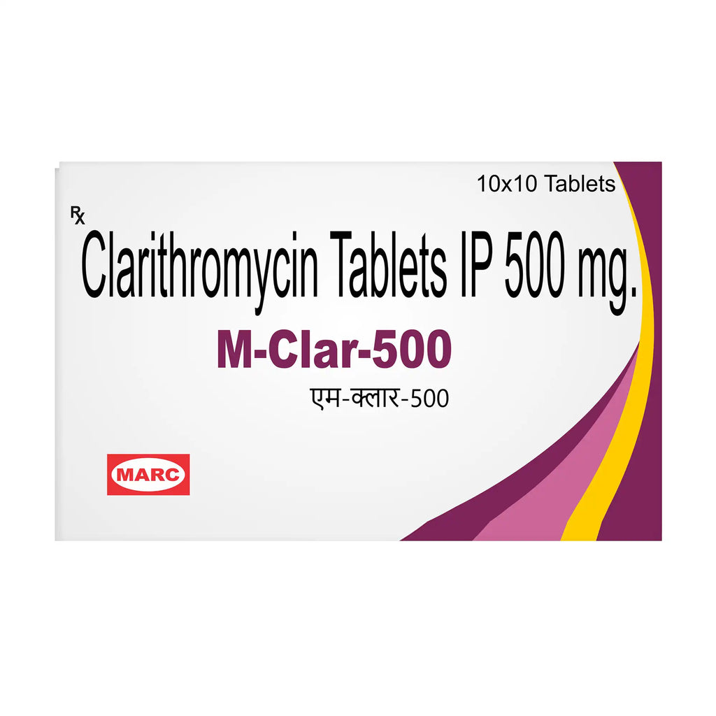 M-Clar 500 Clarithromycin Tablet – Respiratory, Skin & H.Pylori Infection Treatment