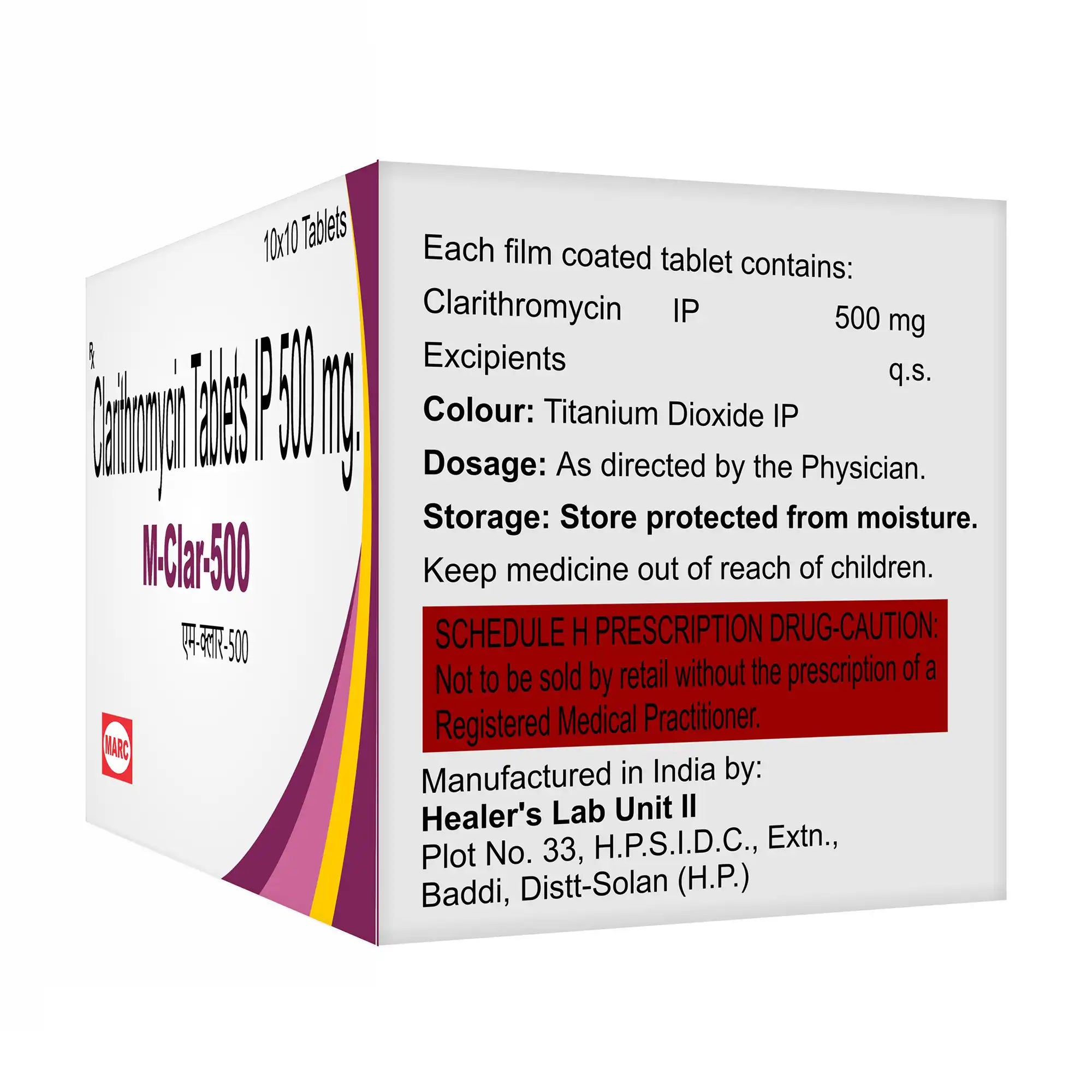 M-Clar 500 Clarithromycin Tablet – Respiratory, Skin & H.Pylori Infection Treatment