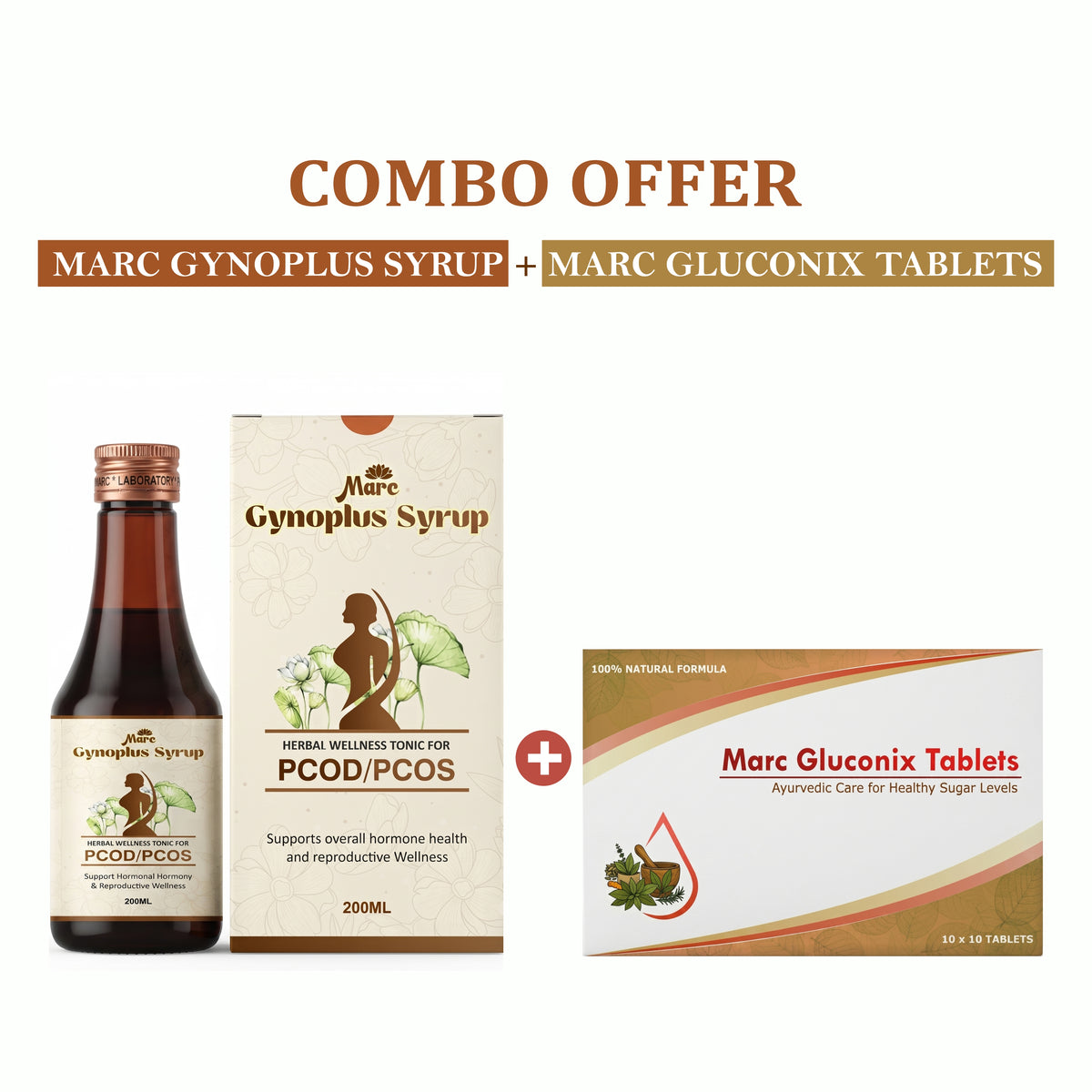 MARC Gluconix for Diabetes & Gynoplus for PCOD/PCOS Support