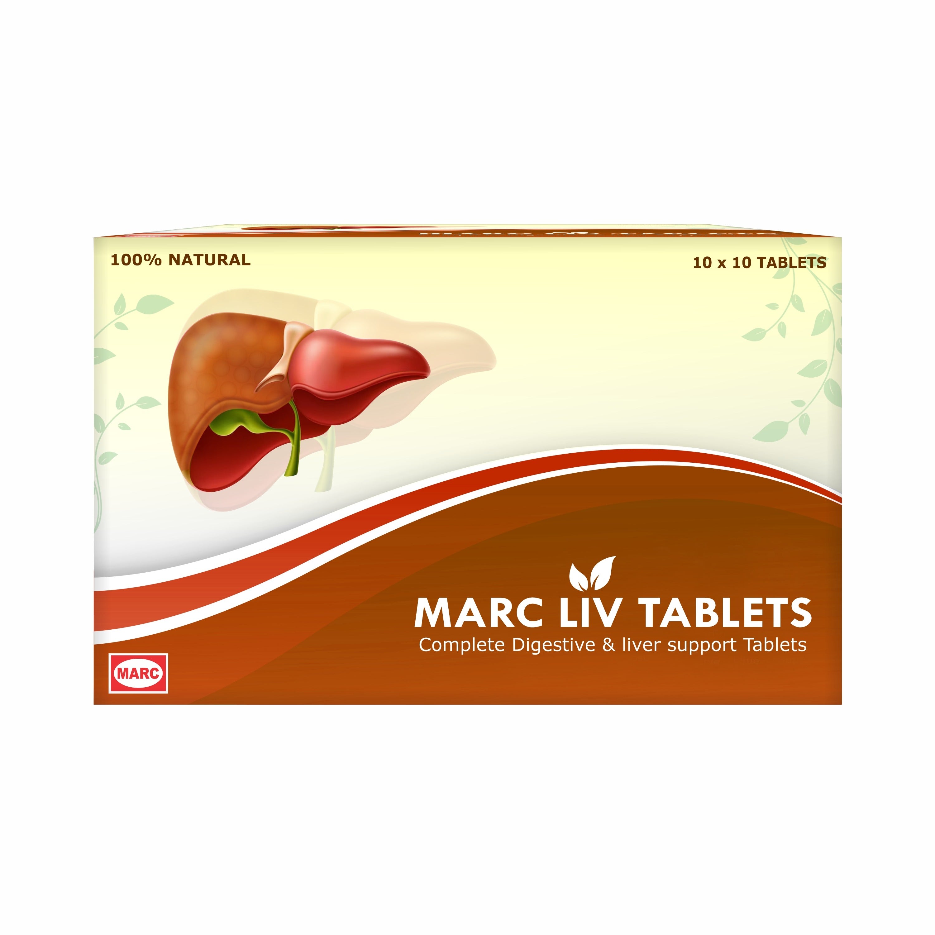 Marc Liv Ayurvedic Liver Support Tablets (100 Tabs) – Natural Digestive Care Formula for Liver Wellness & Daily Health Support