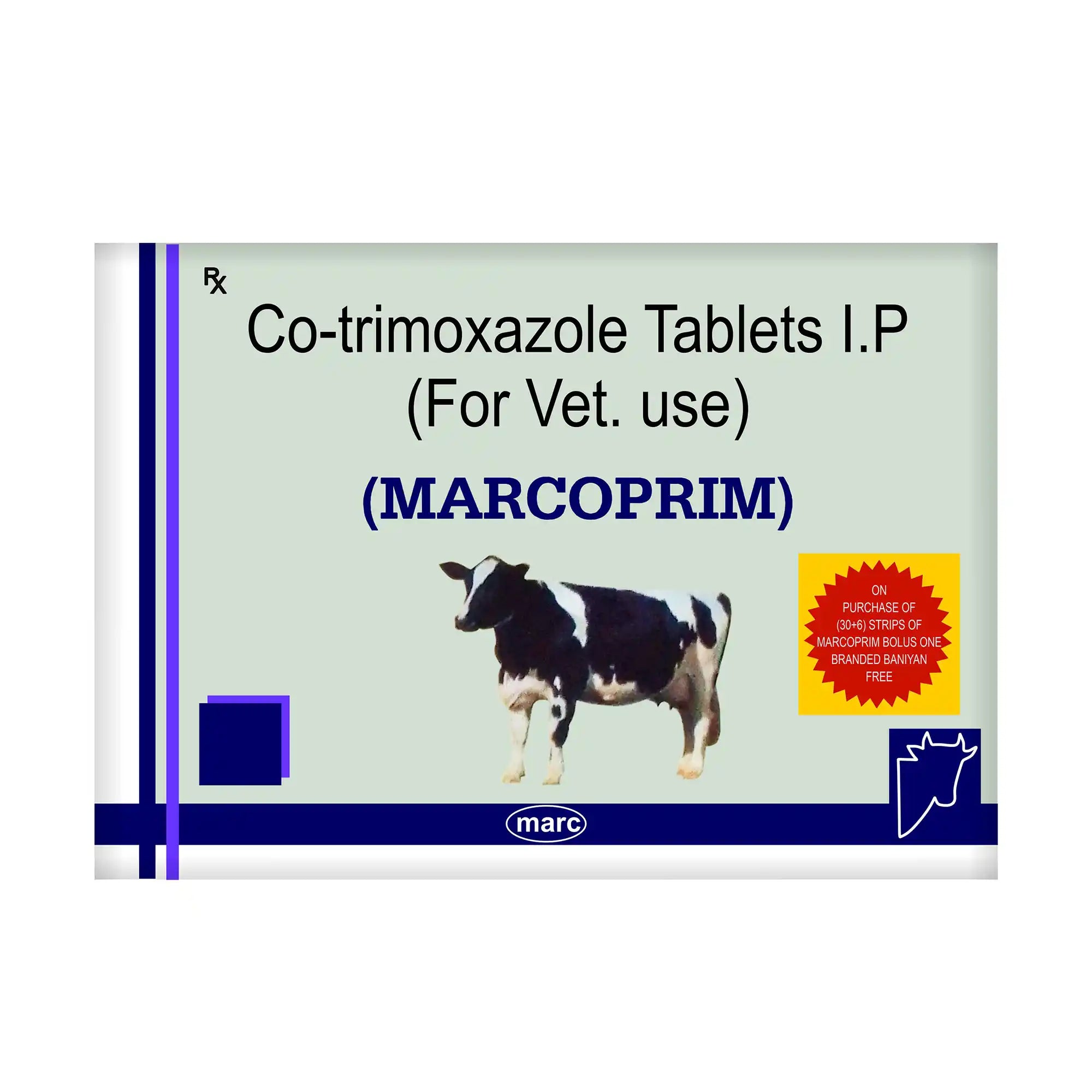 Marcoprim Veterinary Antibacterial & Antiprotozoal Bolus 12x4 – Gut & Systemic Infections in Livestock