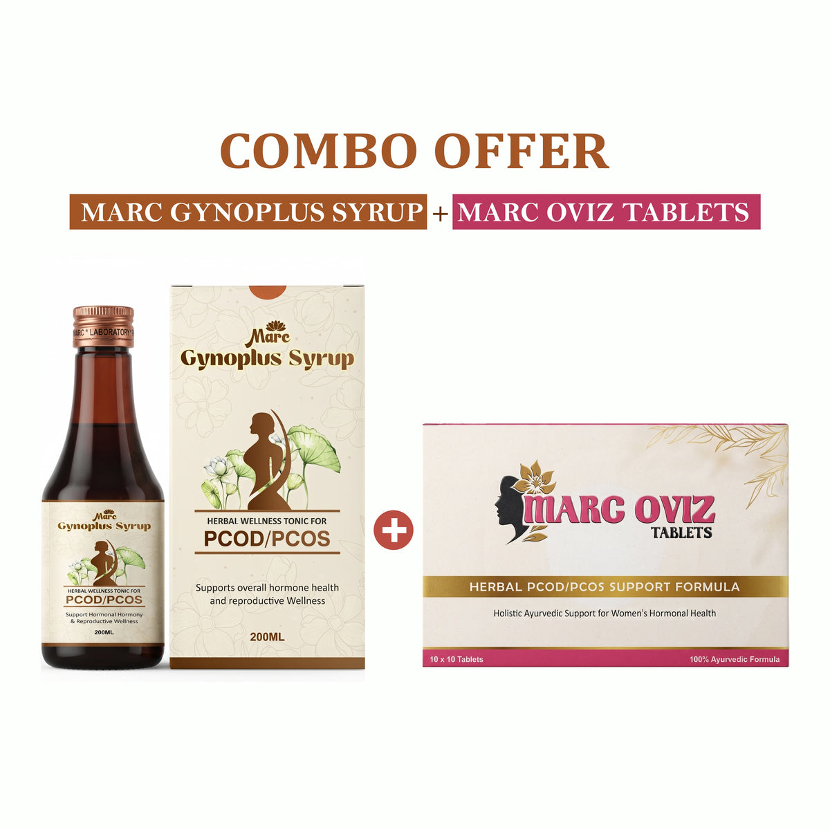 MARC Gynoplus Syrup & MARC OVIZ Tablets : PCOD and PCOS Wellness Support