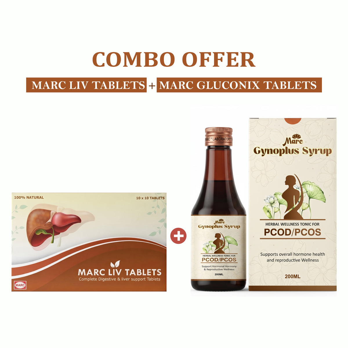 MARC Liv Tablets & Gynoplus Syrup for Liver and Women’s Wellness