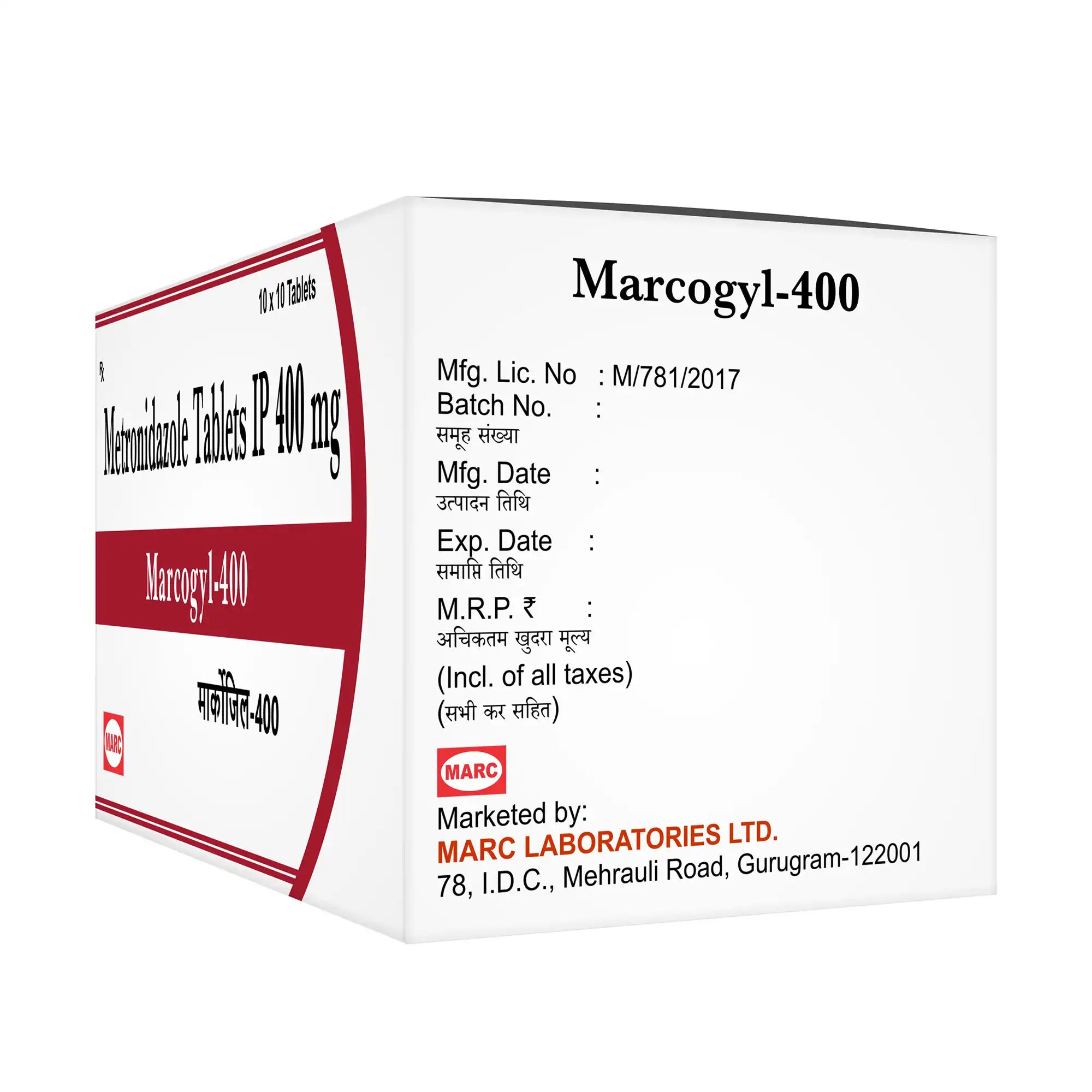 Marcogyl-400 Metronidazole 400mg Tablet – Gut, Dental & Pelvic Bacterial Infection Treatment
