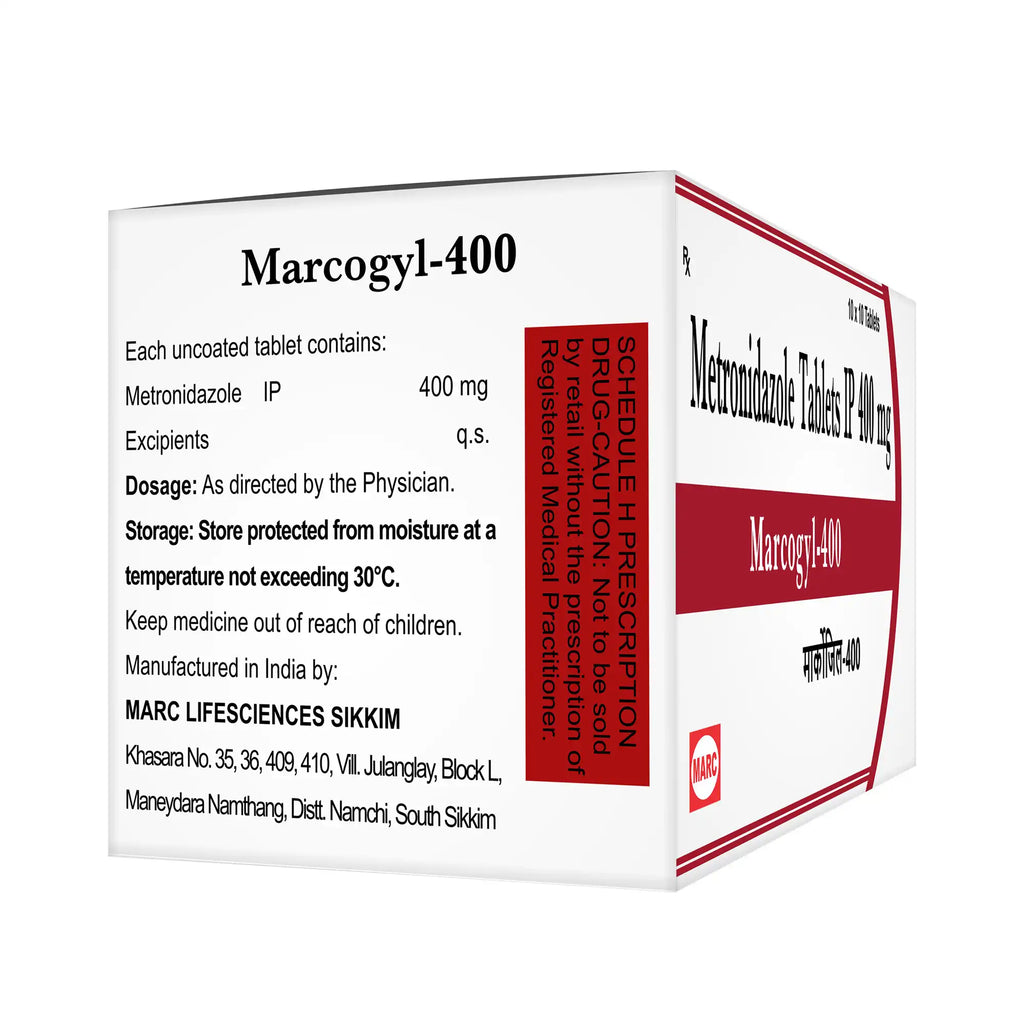 Marcogyl-400 Metronidazole 400mg Tablet – Gut, Dental & Pelvic Bacterial Infection Treatment