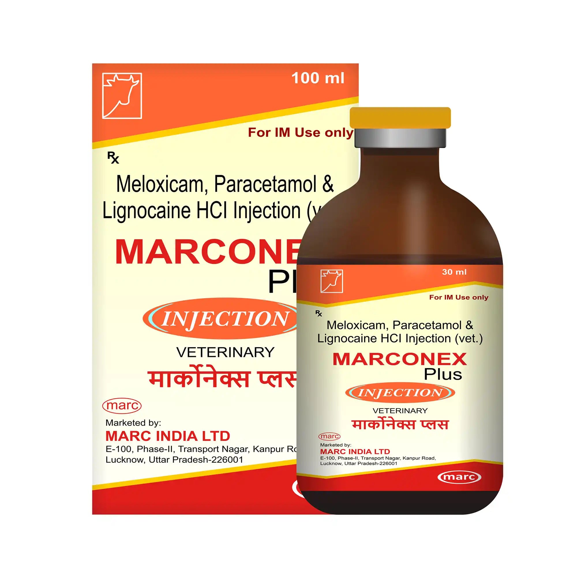 Marconex Plus Veterinary Injection 100ml – Analgesic & Antispasmodic for Livestock Herd Treatment