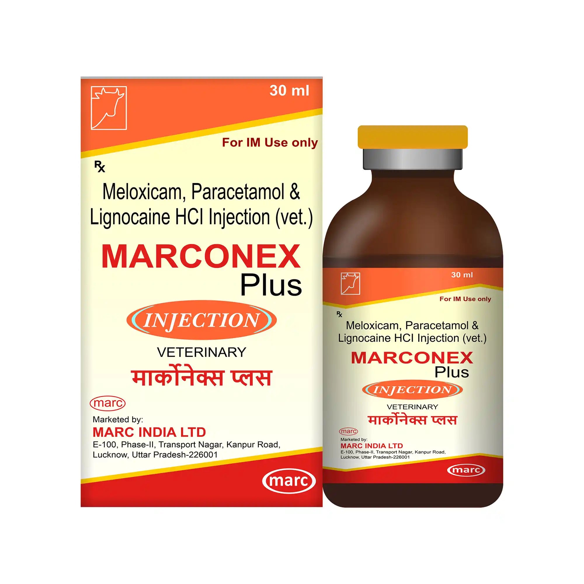 Marconex Plus Veterinary Injection 30ml – Analgesic & Antispasmodic for Livestock Pain Relief