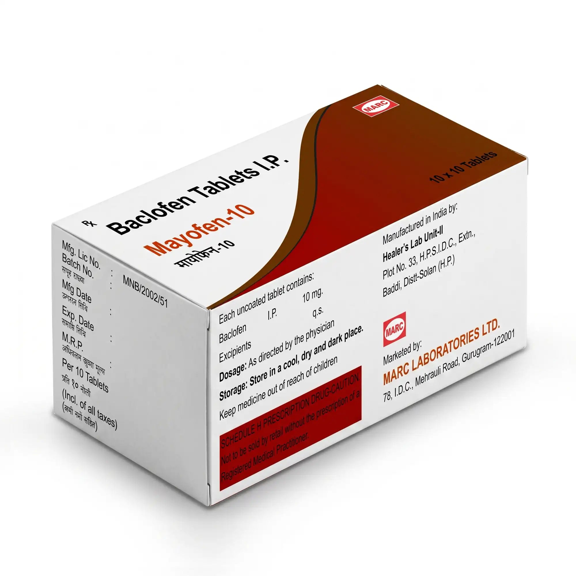 Mayofen-10 Baclofen Muscle Relaxant Tablet – Back Pain, Spasms & Sciatica Relief