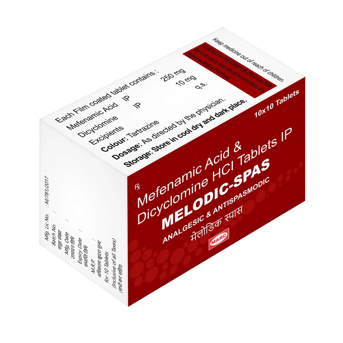 Melodic Spas Mefenamic Acid & Dicyclomine Tablet – Menstrual Pain & Abdominal Spasm Relief