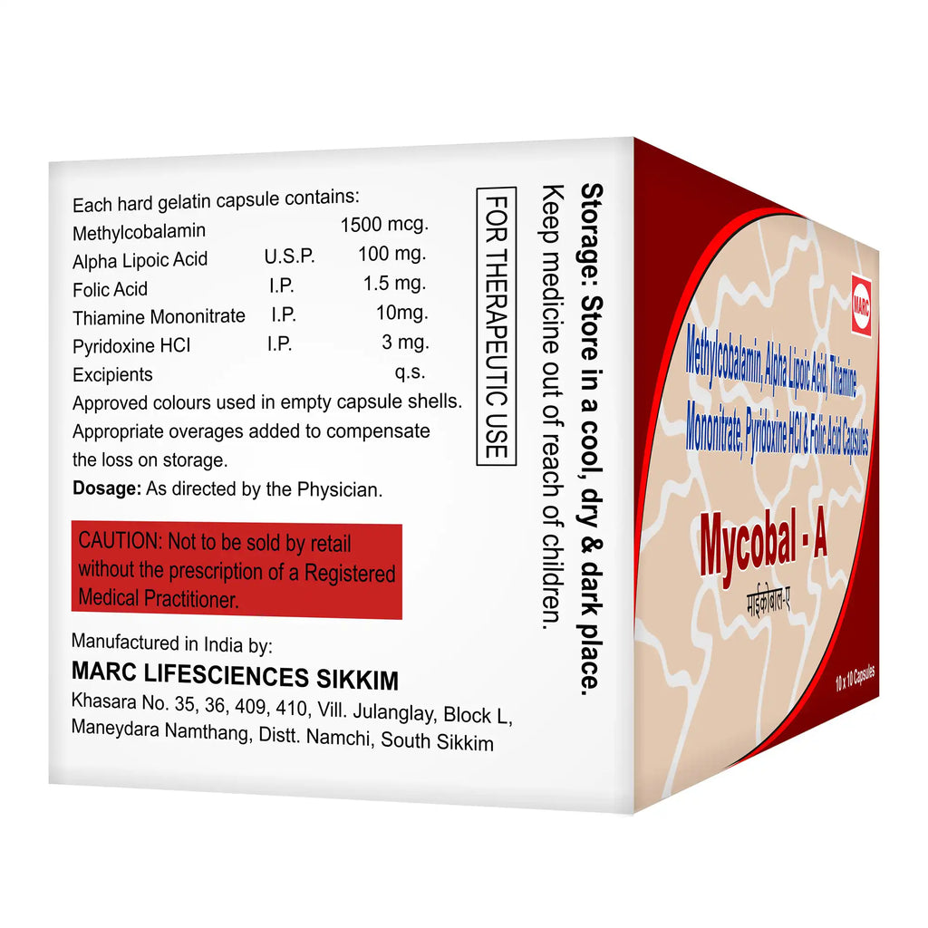 Mycobal-A Methylcobalamin, ALA & Folic Acid Tablet – Nerve Health & Brain Support