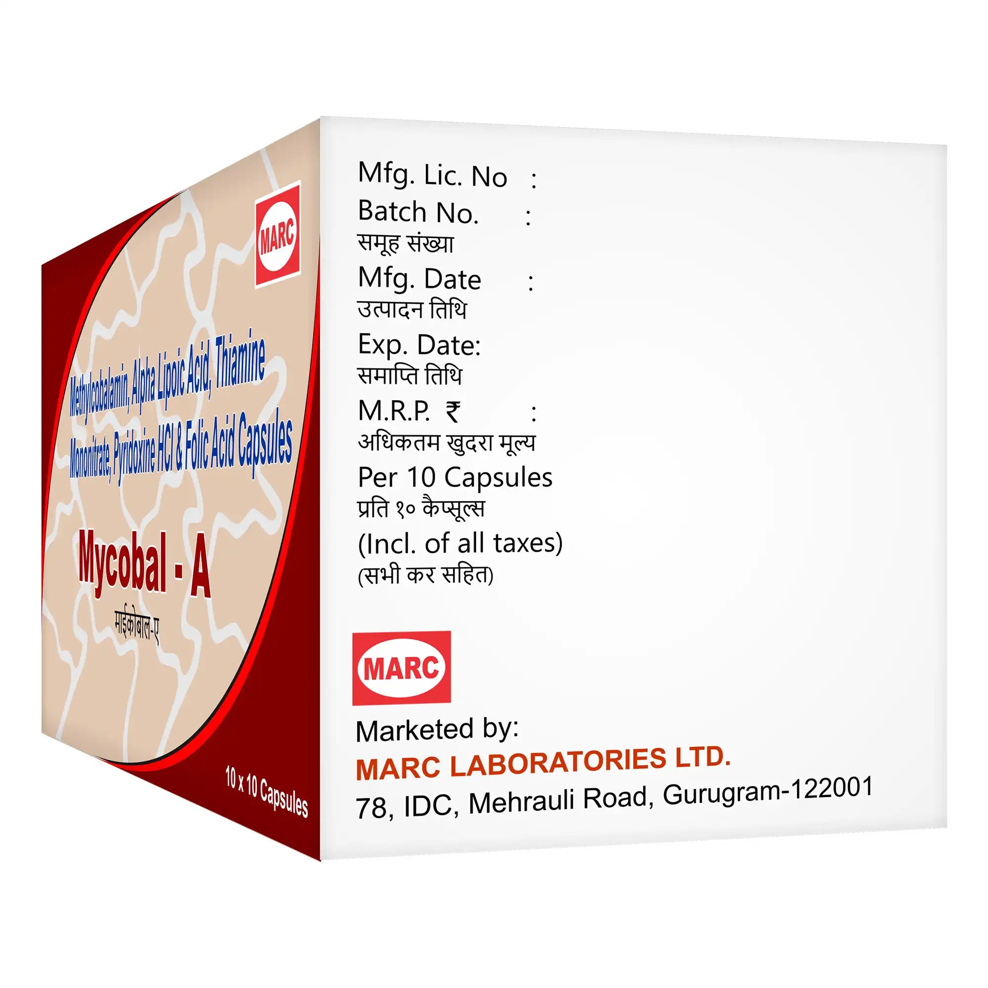 Mycobal-A Methylcobalamin, ALA & Folic Acid Tablet – Nerve Health & Brain Support
