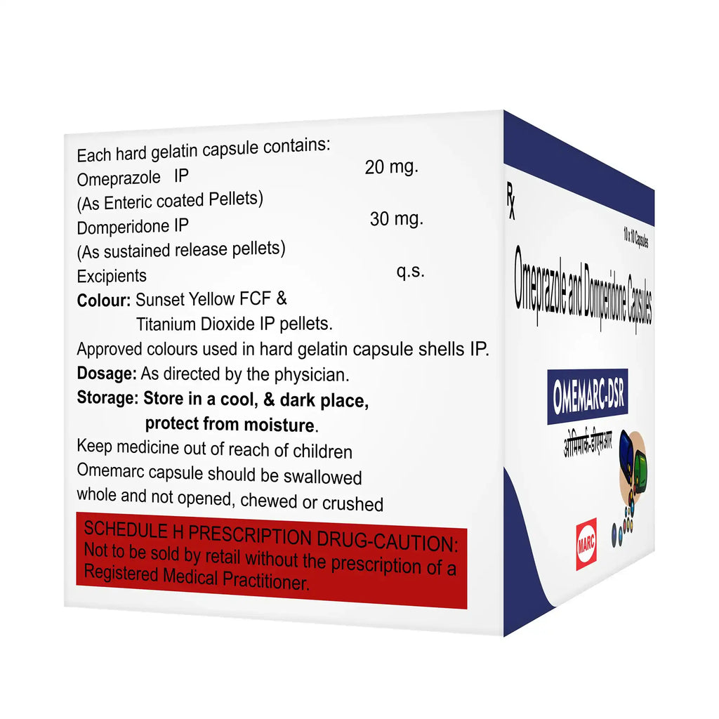Omemarc DSR Omeprazole & Domperidone Capsule – Acidity, Nausea & GERD Relief