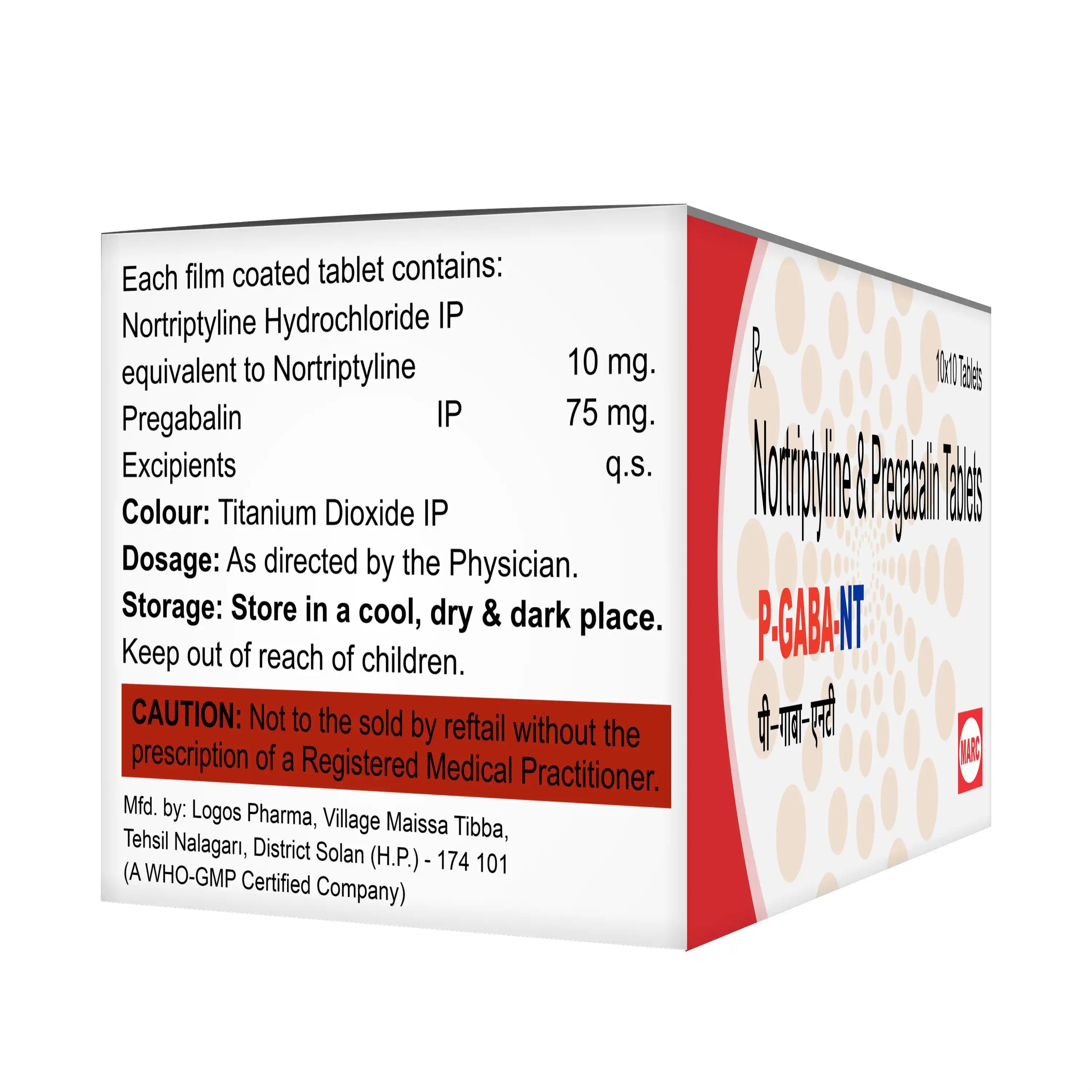 P-GABA NT Pregabalin & Nortriptyline Tablet – Nerve Pain & Neuropathy Relief