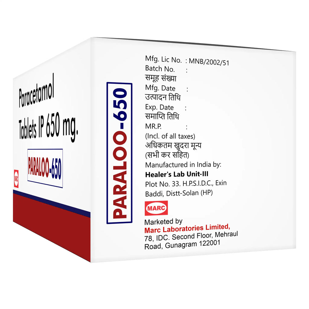 Paraloo-650 Paracetamol 650mg Tablet – Stronger Fever & Pain Relief for Adults