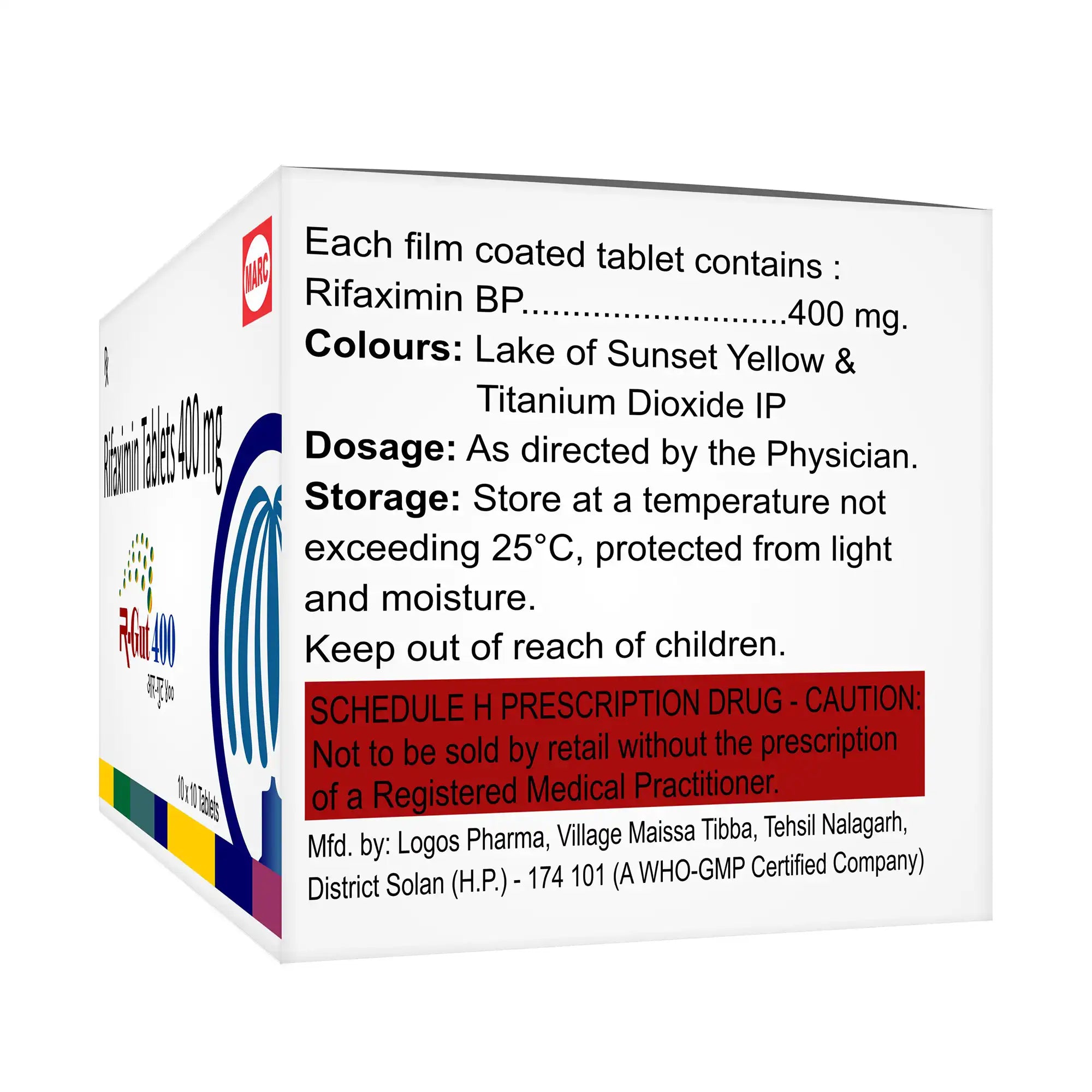 R-Gut 400 Rifaximin Tablet – Traveler's Diarrhea, IBS & Gut Bacterial Overgrowth Treatment