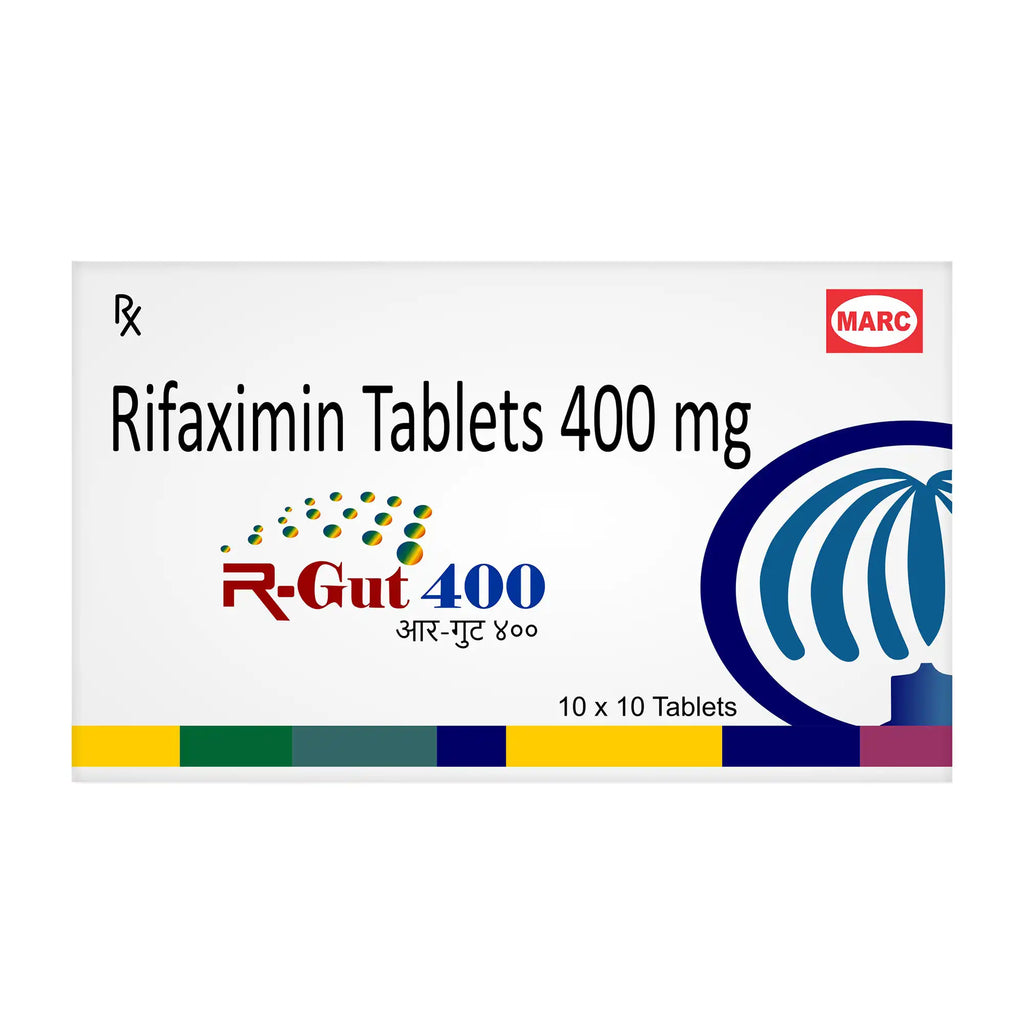 R-Gut 400 Rifaximin Tablet – Traveler's Diarrhea, IBS & Gut Bacterial Overgrowth Treatment