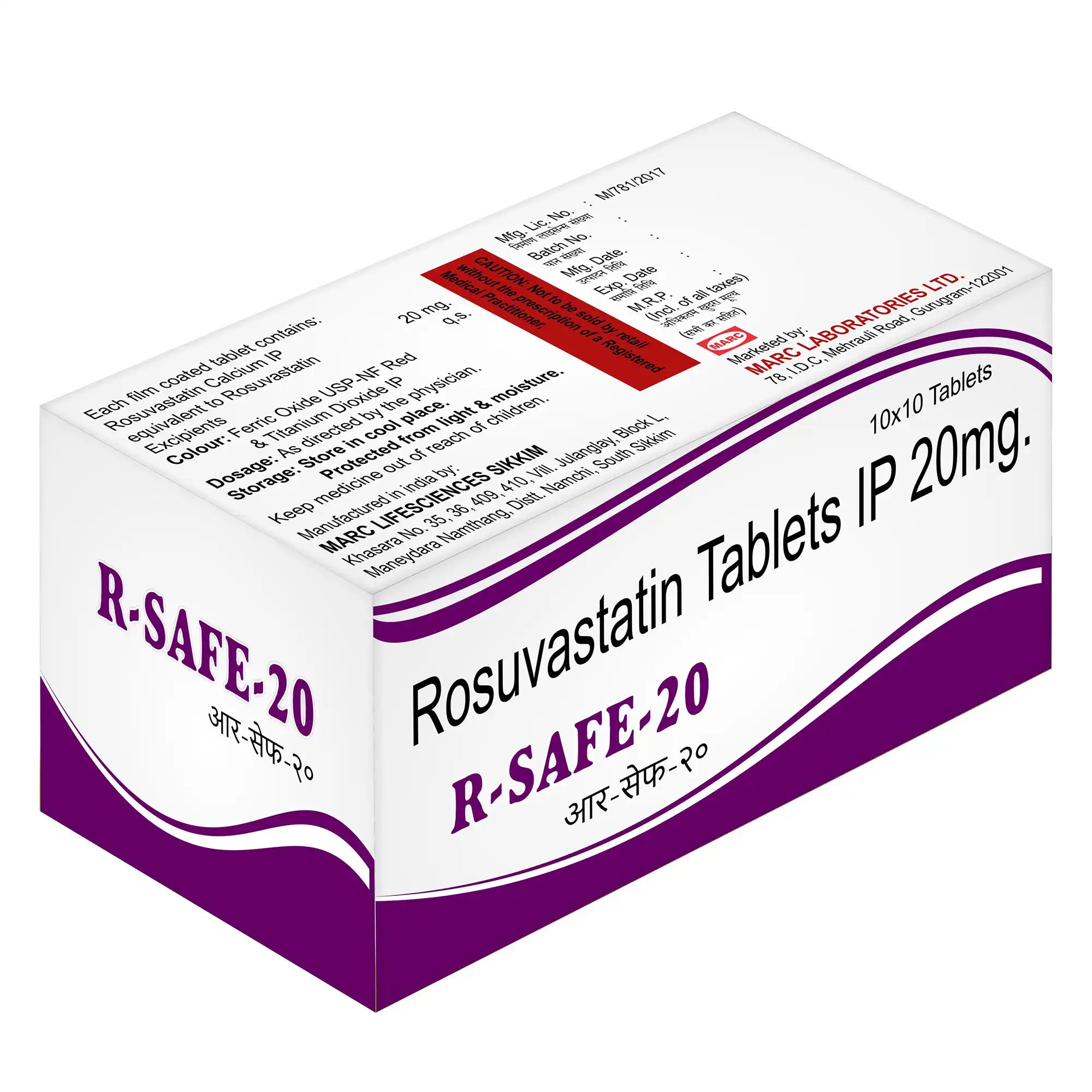 R-Safe 20 Rosuvastatin 20mg Tablet – High Cholesterol & Cardiovascular Risk Reduction