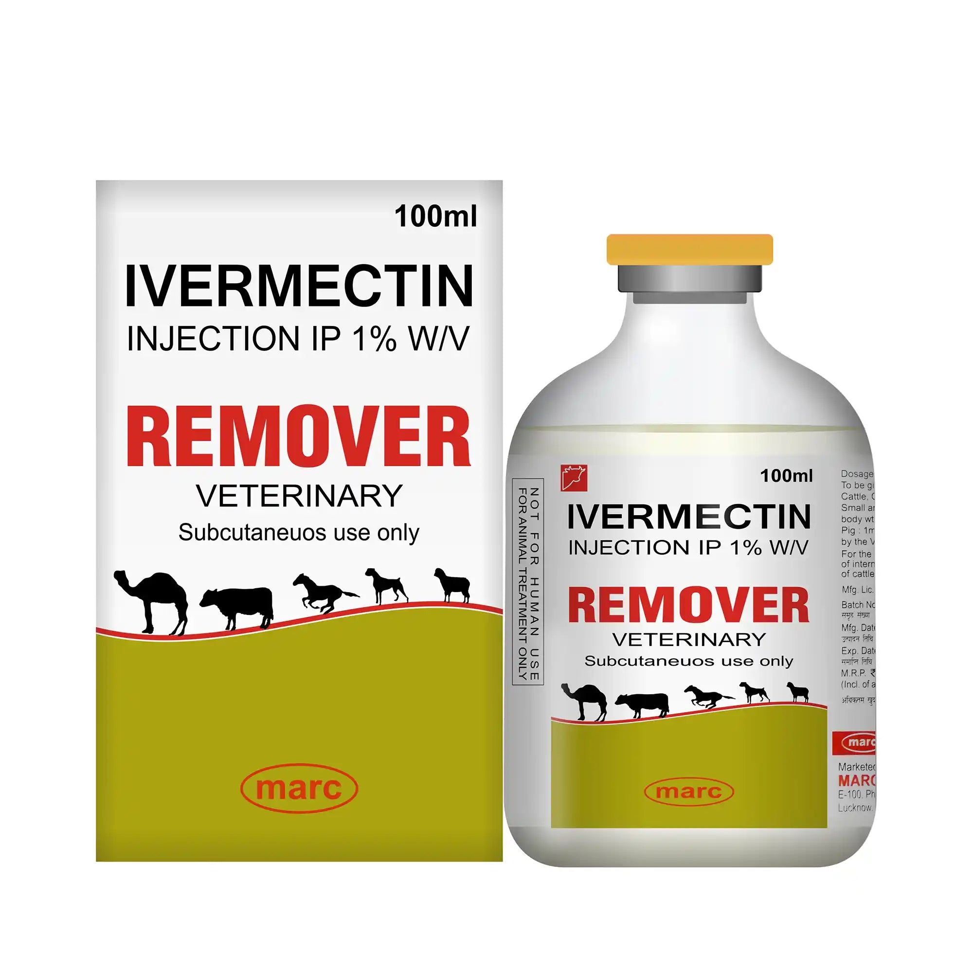 Remover Veterinary Ectoparasiticide Injection 100ml – Bulk Tick & Parasite Control for Livestock Herds