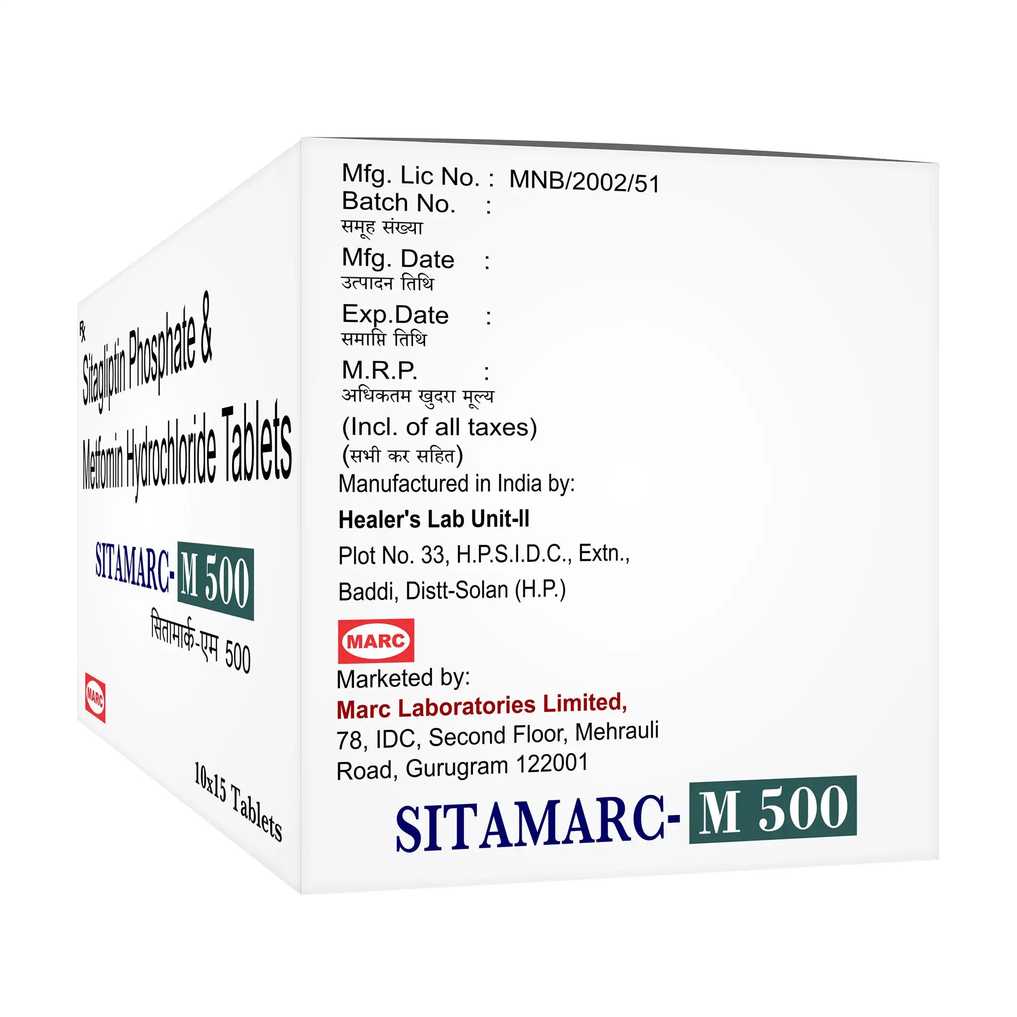 Sitamarc M 500 Sitagliptin & Metformin Tablet – Type 2 Diabetes & Blood Sugar Control