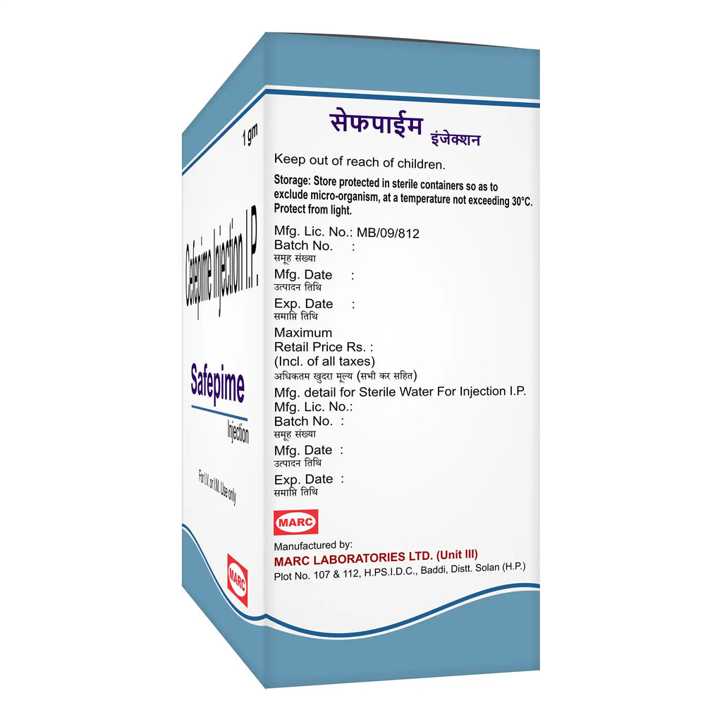 Safepime Cefepime Injection – Hospital-Grade Antibiotic for Severe Bacterial Infections