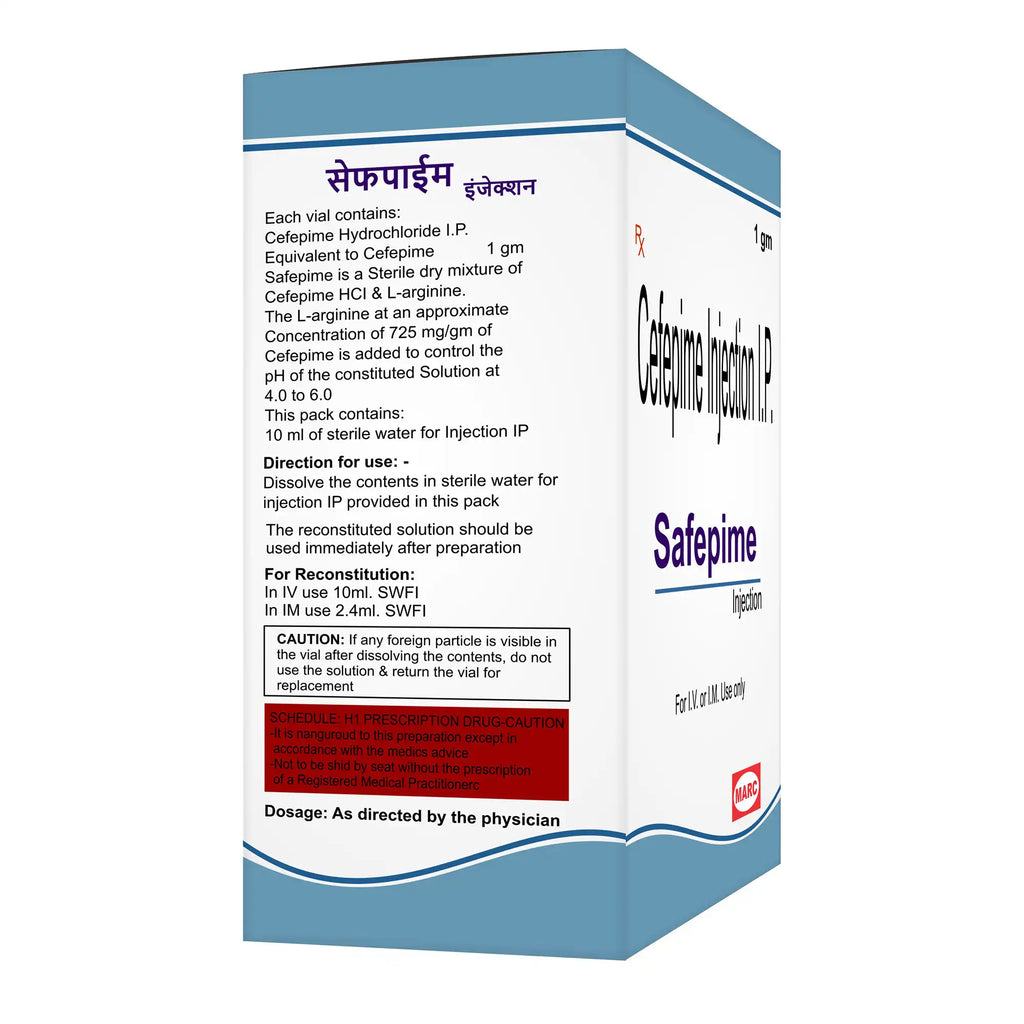 Safepime Cefepime Injection – Hospital-Grade Antibiotic for Severe Bacterial Infections