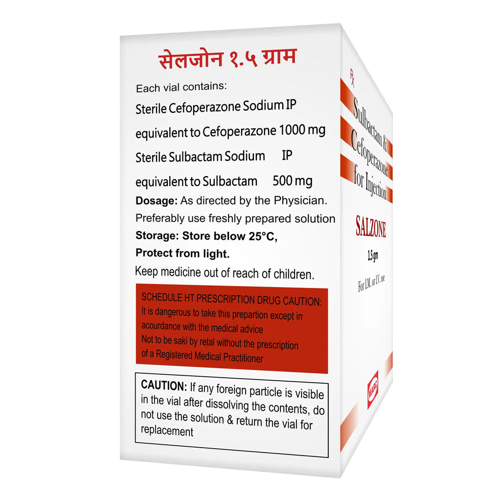 Salzone Injection 1.5gm – Cefoperazone & Sulbactam for Severe Bacterial Infections