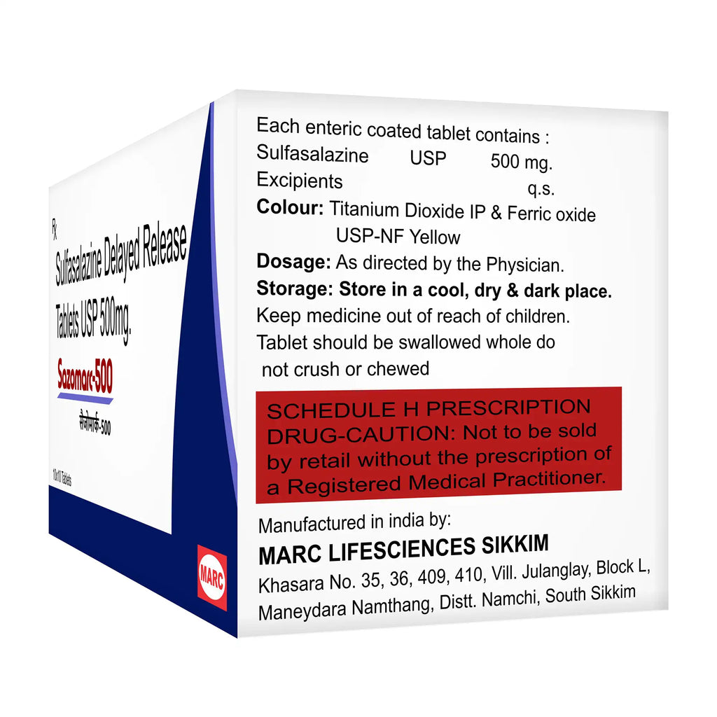 Sazomarc-500 Sulfasalazine Tablet – Inflammatory Bowel Disease & Ulcerative Colitis Treatment