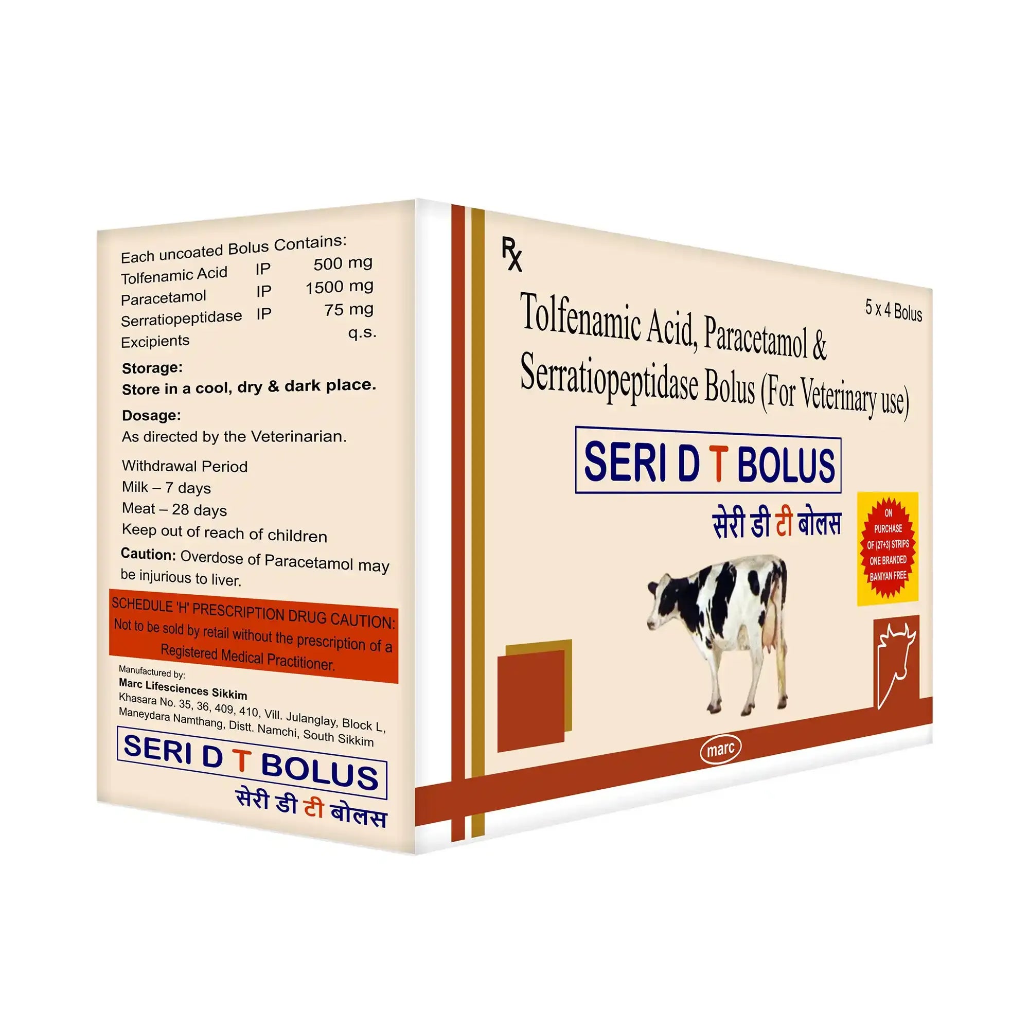 Seri D-T Veterinary Analgesic & Anti-Inflammatory Bolus – Pain & Fever Relief for Livestock