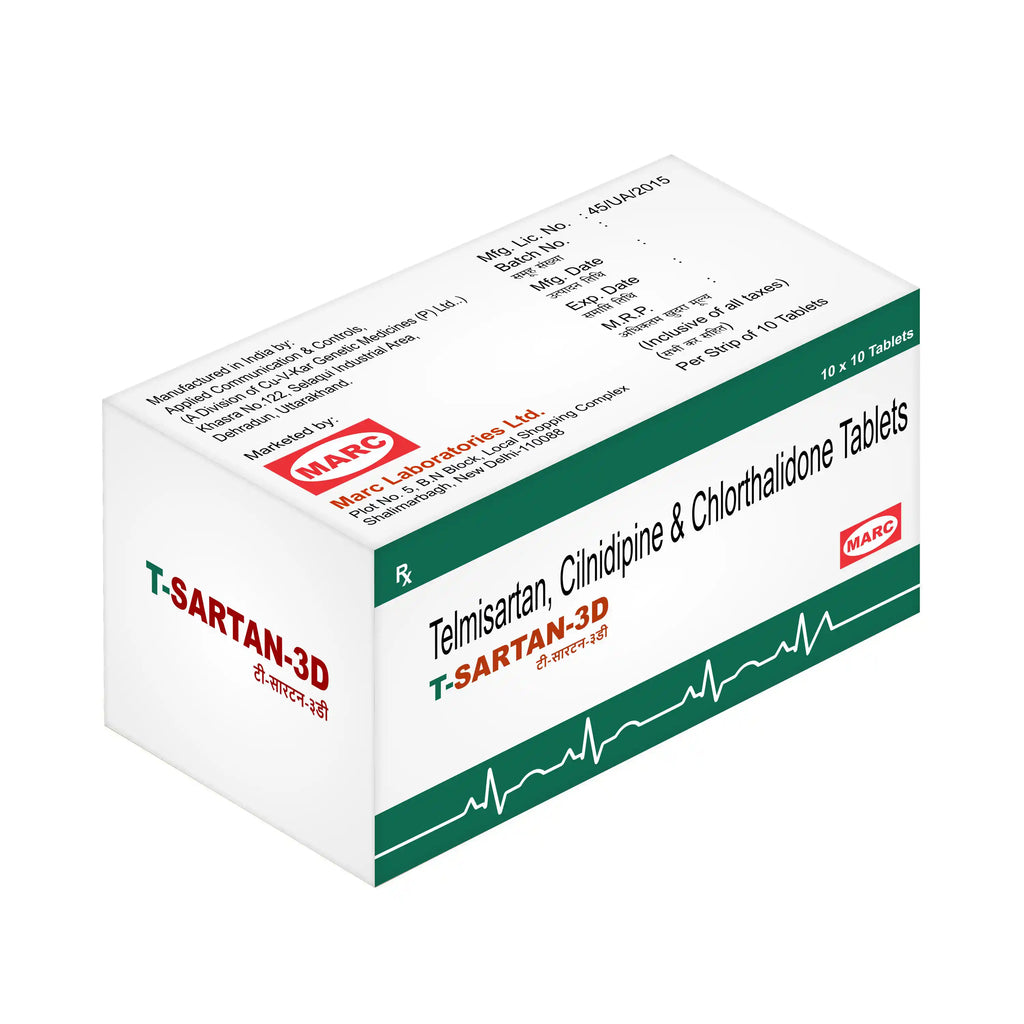 T-Sartan D Telmisartan & Hydrochlorothiazide Tablet – High Blood Pressure & Fluid Management
