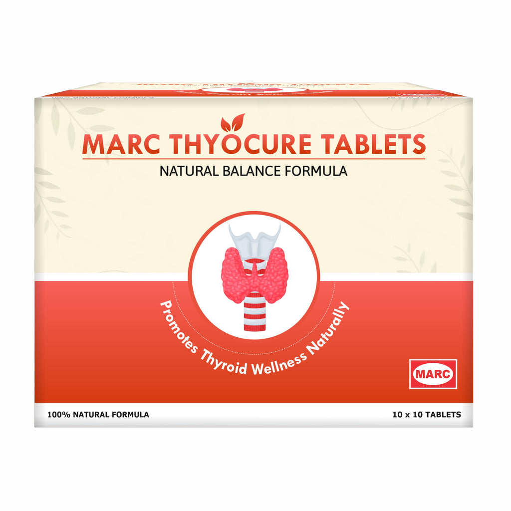 Marc Thyocure Tablets (100 Tabs) – Ayurvedic Thyroid Support Formula for Hormonal Balance & Daily Wellness