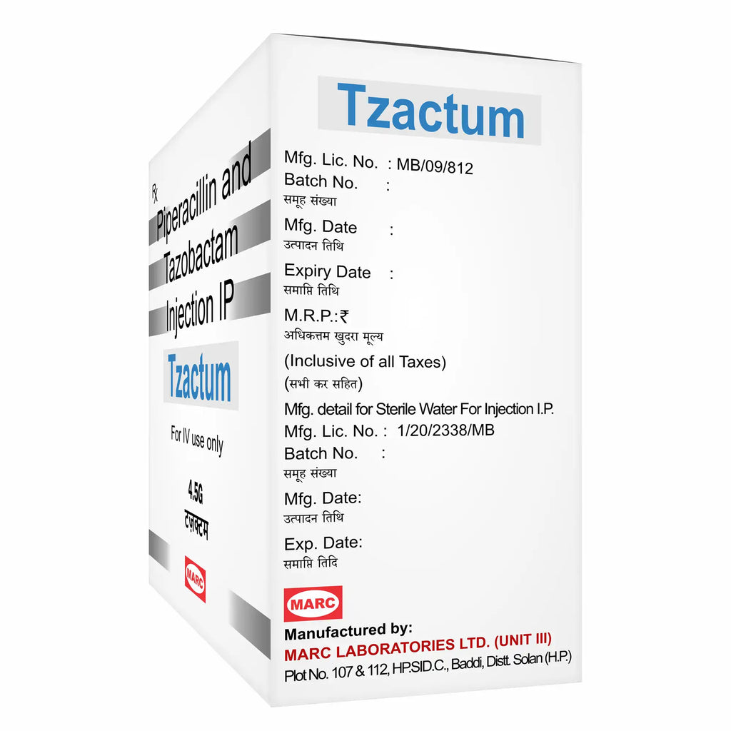 Tzactum Piperacillin & Tazobactam Injection – Broad-Spectrum IV Antibiotic for Severe Infections