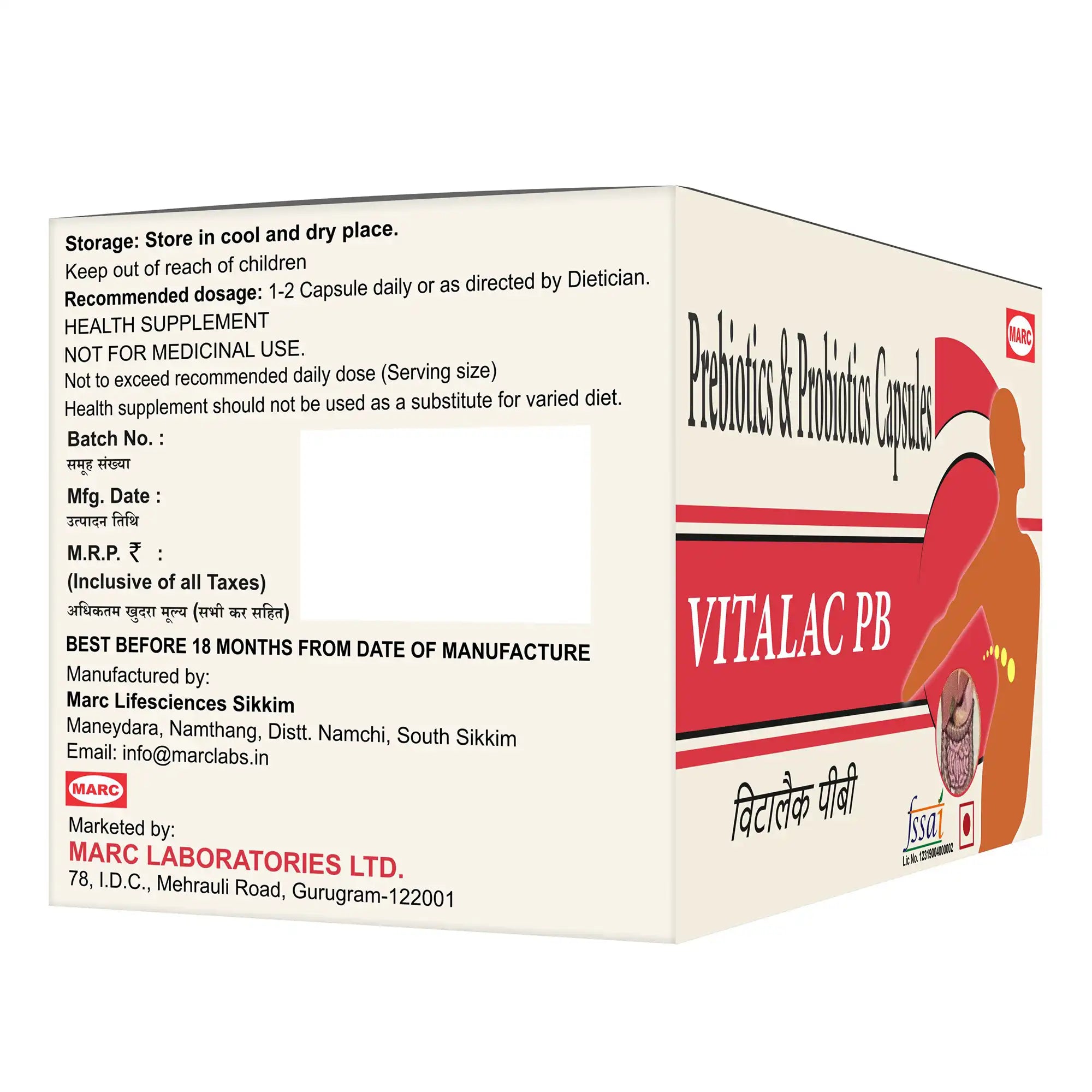 Vitalac PB Probiotic & Prebiotic Tablet – Gut Health, Digestion & Immunity Support