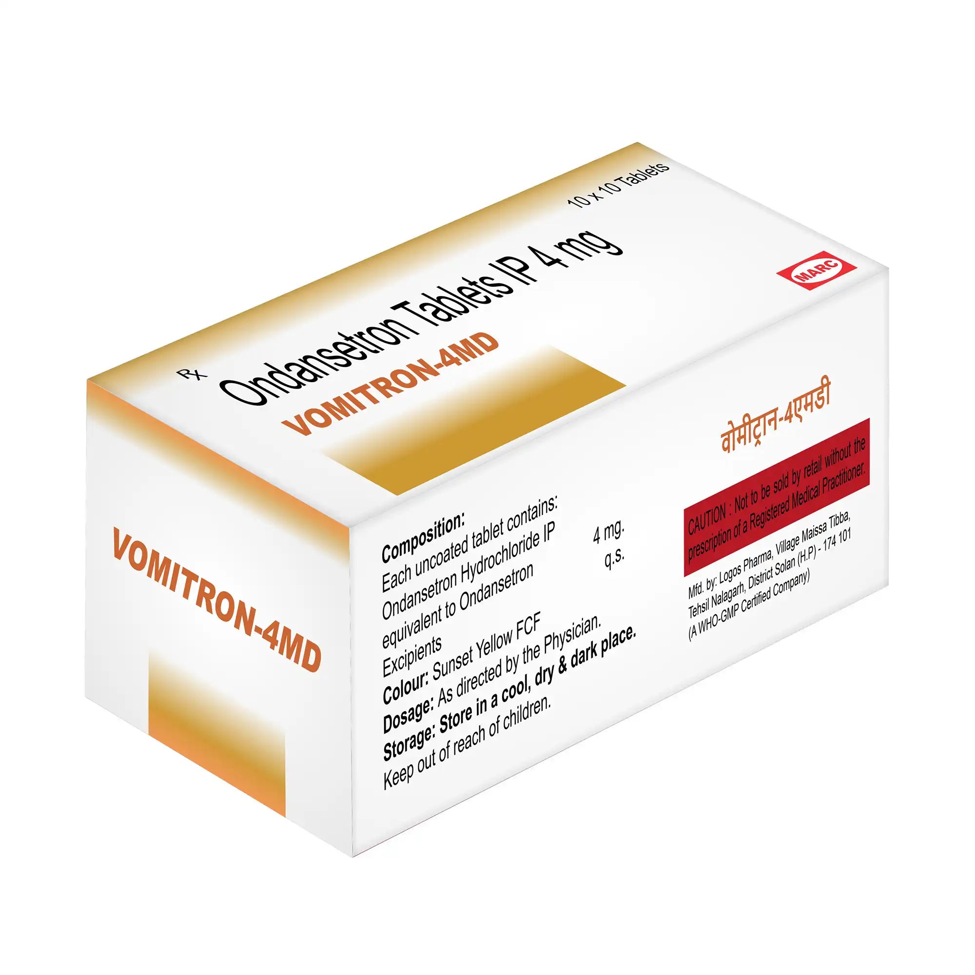 Vomitron-4 Ondansetron 4mg Tablet – Nausea & Vomiting Relief for Mild to Moderate Conditions
