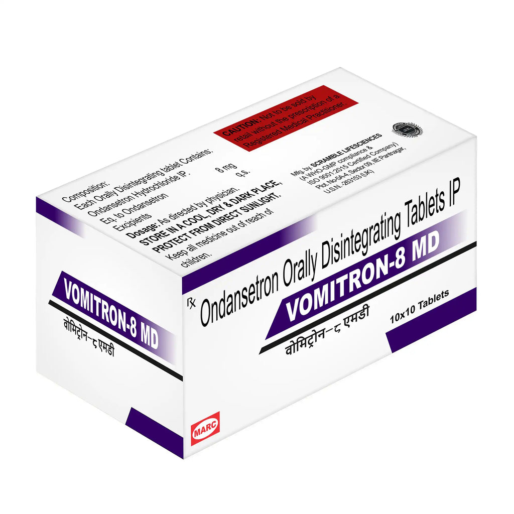 Vomitron-8 Ondansetron 8mg Tablet – Strong Nausea & Vomiting Relief for Chemo & Surgery