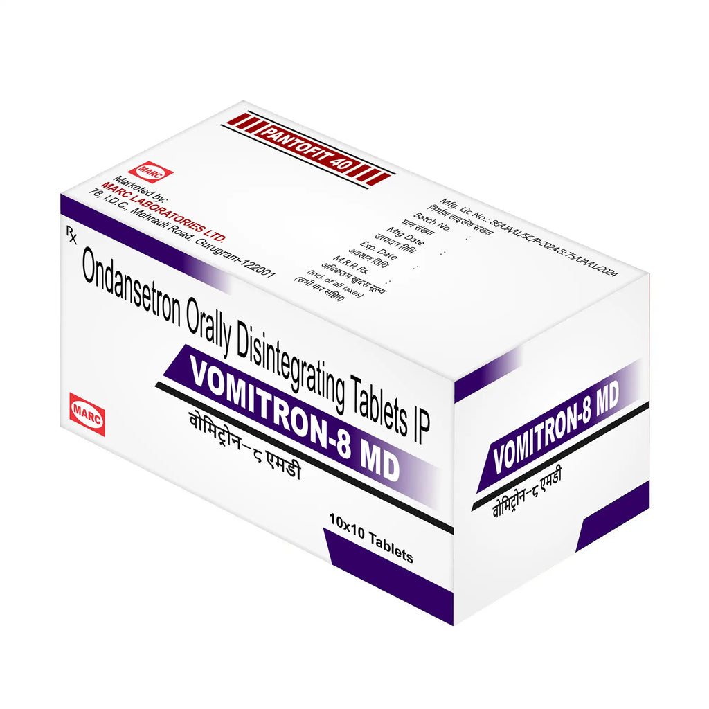 Vomitron-8 Ondansetron 8mg Tablet – Strong Nausea & Vomiting Relief for Chemo & Surgery